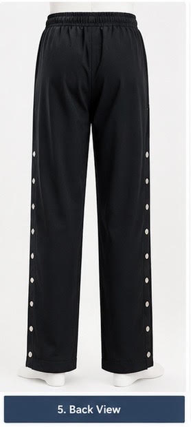 Adaptive Pull-On Pants with Side Snap Closures and Elastic Waist for Seniors